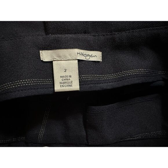 Halogen Women's Paperbag Tie Waist Navy Blue/White Stripe Dress Pants, Size 2 - Picture 4 of 4